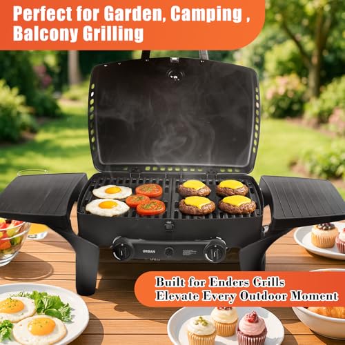 Denmay 32 x 48 cm Gusseisen Grillrost für Enders Urban, Urban Pro, Explorer, Explorer Pro Gasgrill (vor 2025), Massives Gussrost Zubehör, Nicht für Enders Urban II & Explorer II (2025–Heute), 2 Stück