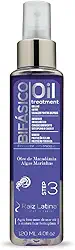 Raiz Latina Óleo Bifásico, Brilho, Nutre, Selagem Pontas Duplas, AntiFrizz, Antiestático, Condicionamento, Disciplina o cabelo, Maciez, Proteção Solar, Proteção térmica, Óleo de Macadâmia, Algas Marinhas, Finalizador sem enxague Step 3, 120 ml