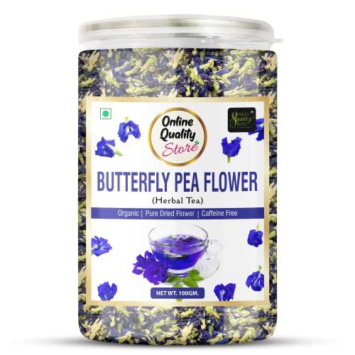 Image of Online Quality Store Natural Hibiscus Flower Tea, Butterfly Pea, Rose Combo - 300g (100g x 3 Pack) | Caffeine Free Herbal Tea | Reduce Stress