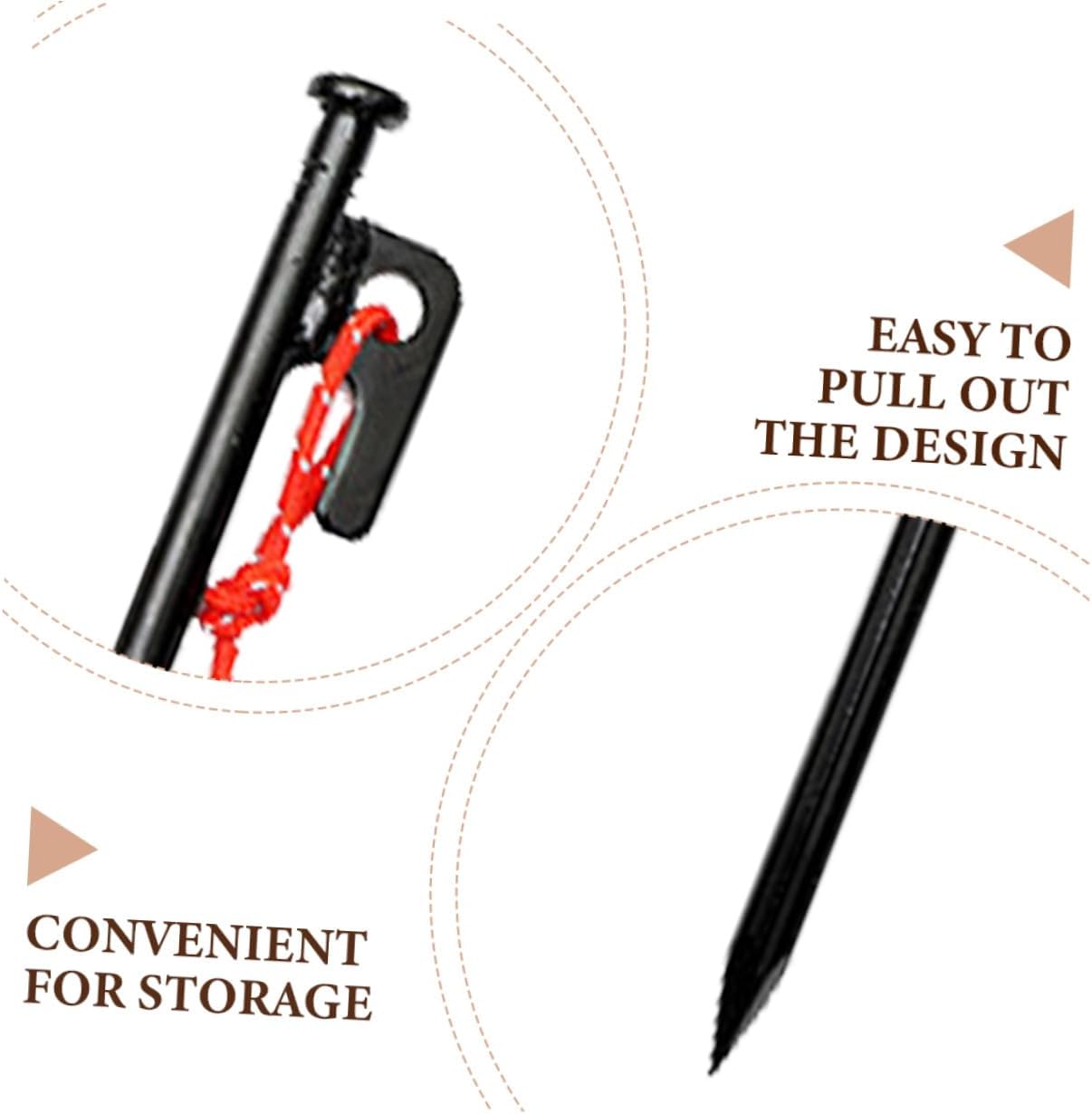 10pcs Heavy Duty Camping Tent Pegs Metal Ground Stakes with Storage Bag 30cm Black Tent Stakes for Outdoor Shelter Fixation