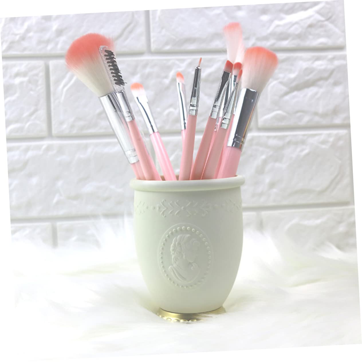 DOITOOL 3 Pièces Porte Pinceaux de Maquillage Style Européen Organisateur de Bureau et pour Cosmétiques et Fournitures de Bureau