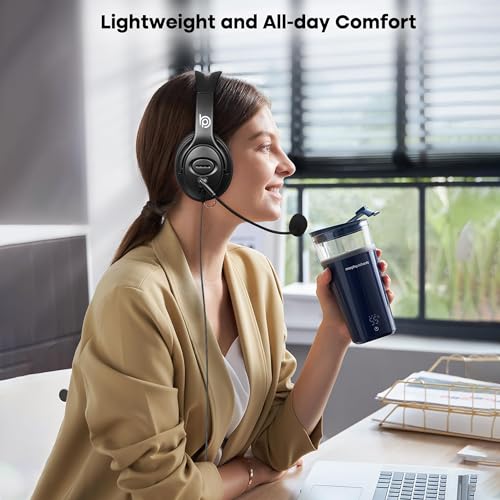 BigPassport USB Headphone with mic, Wired Over Ear Computer Laptop Headphones for Skype, Zoom Online Classes, Office & Call Centre Model- Pro-Tech... - Image 5