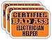 (x3) Certified Bad Ass Electrician Helper Magnets | Cool Funny Occupation Job Career Gift Idea | Magnet Decal for Fridges, Toolboxes, Lockers, Helmets, Hard Hats