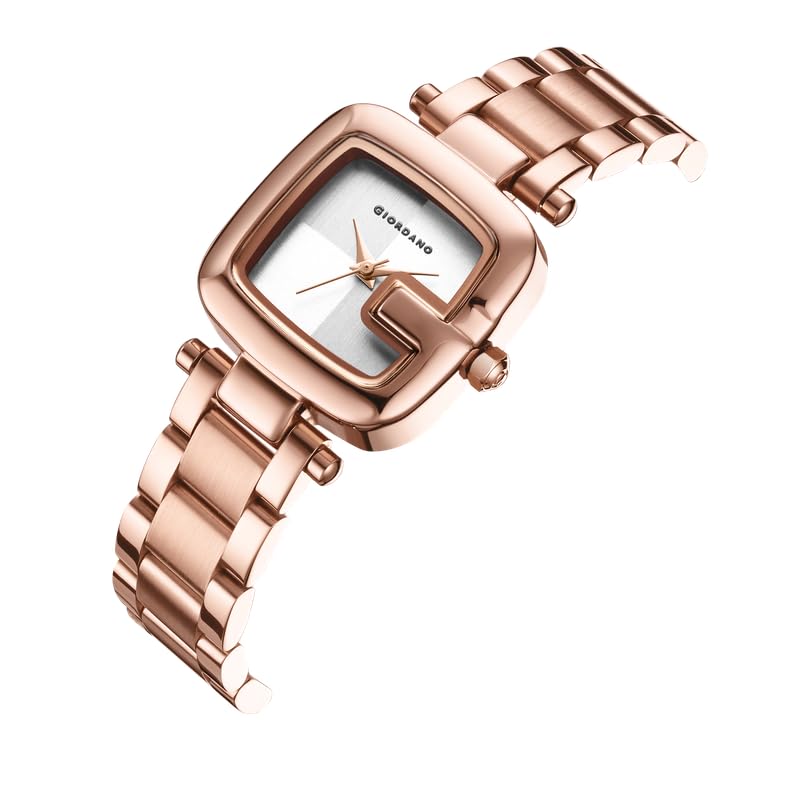 Image of Giordano Monogram Watch for Women Dial with Metal & Leather Strap Fashionable Design, Water Resistant Quartz Analog - Perfect for Casual & Office Wear