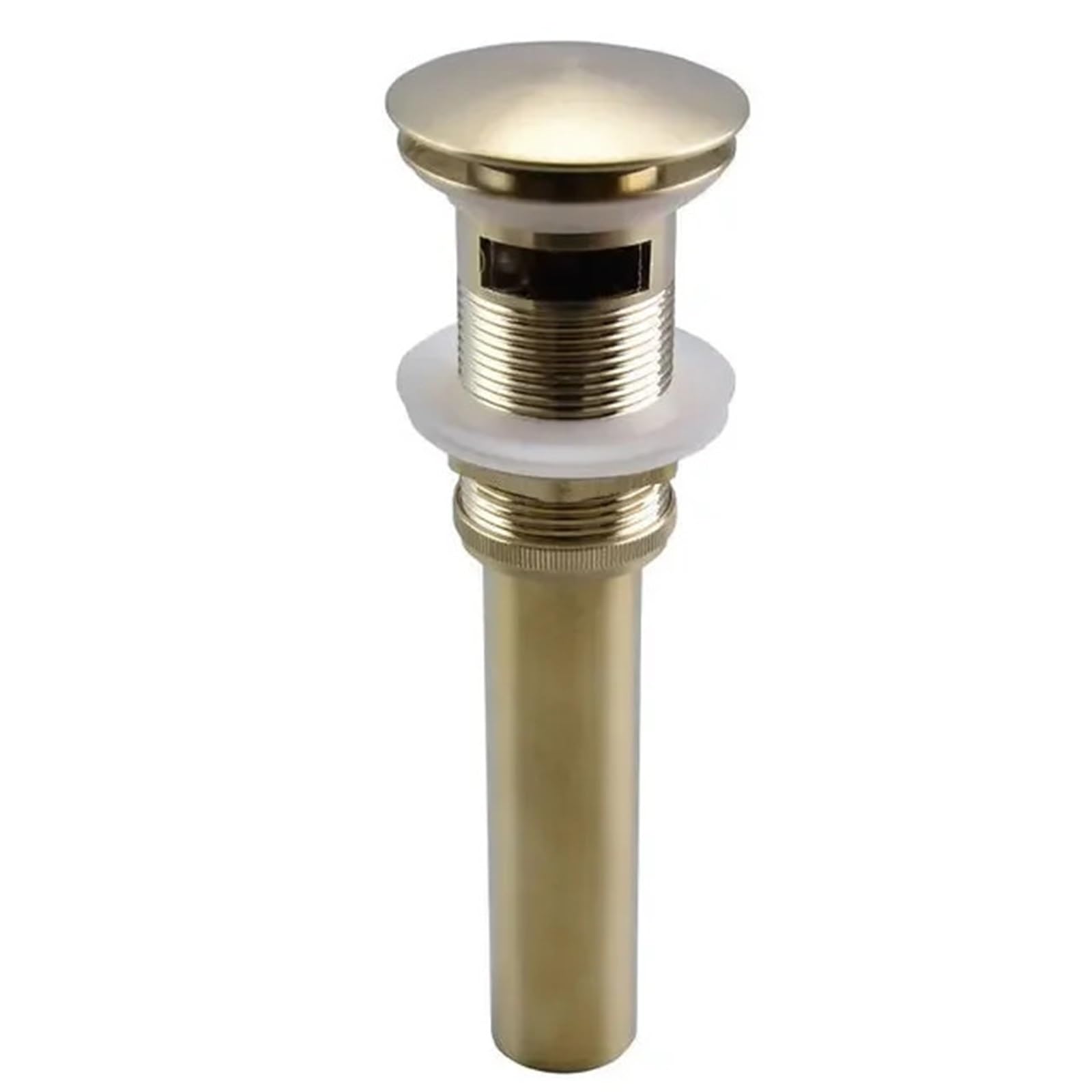 1 Pcs Brushed Gold Drains Set Brass Round Siphon P-Trap Bathroom Vanity Basin Pipe Waste with Pop Up Drainer for DIY Tools(Brushed Gold with)