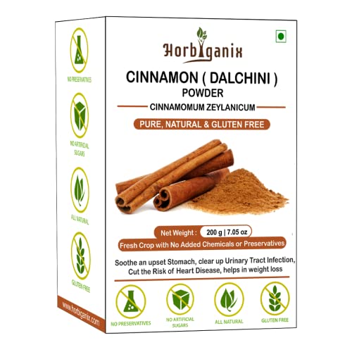 Horbiganix Cinnamon Powder for Weight Loss with No Additives | 200 grams | Dalchini Powder | Immunity Boosters | For Men & Women | Pure & Natural Horbiganix Cinnamon Powder for Weight Loss with No Additives | 200 grams | Dalchini Powder | Immunity Boosters | For Men & Women | Pure & Natural