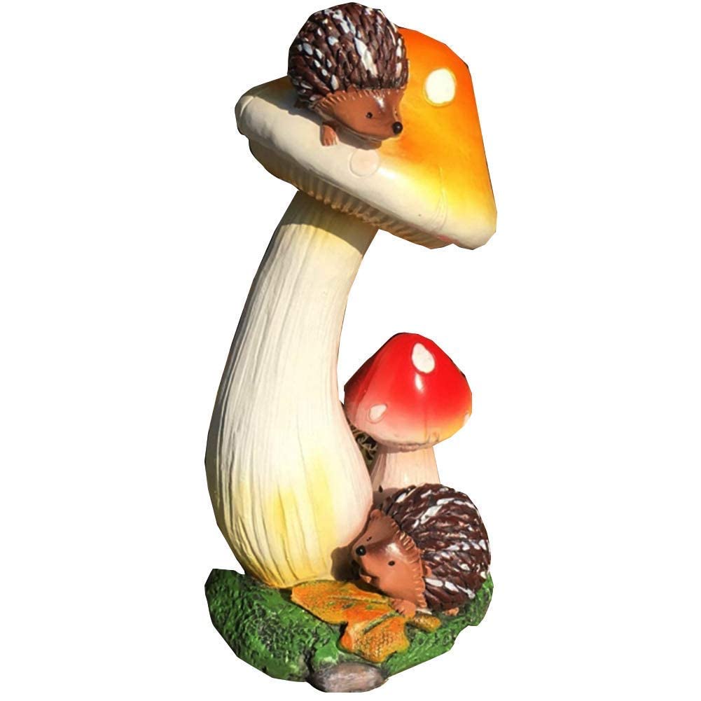 Figurki rzeźby ozdoby - do salonu, dekoracja stołu, posągi jeża do ogrodu, grzyb z figurkami zwierząt, rzeźby, ozdoba, patio, podwórko, balkon, dekoracja tarasu, na zewnątrz, A