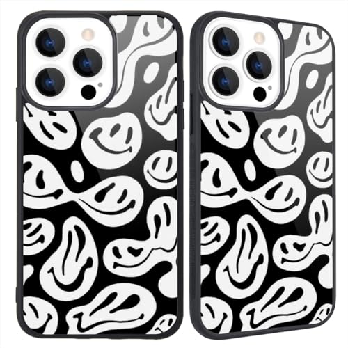Coque iPhone 15 cadeau pour filles motif visage amusant artistique et tendance