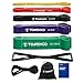 TOMSHOO Bandas de Resistencia Elástica, Set de 5pcs Pull Up Bands 1 Anclaje de Puerta 1 Manija, Bandas Elásticas de Fitness de Caucho Natural para Yoga, Pilates, Entrenamiento de Fuerza Muscular
