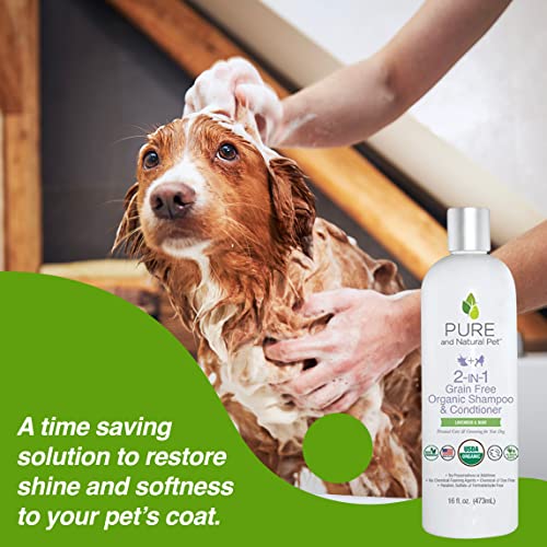 Pure And Natural Pet Usda Certified Organic 2-In-1 Grain Free Shampoo & Conditioner (Lavender & Mint) 16 Oz. #TOP2