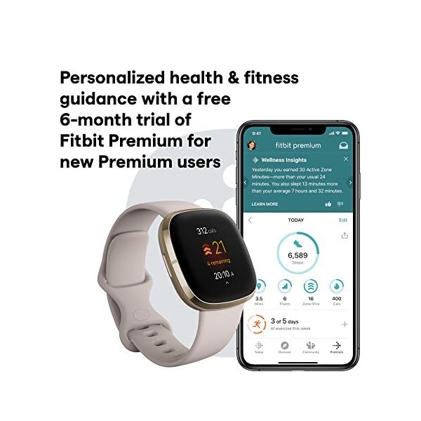 Fitbit-Sense-Advanced-Smartwatch-with-Tools-for-Heart-Health-Stress-Management-Skin-Temperature-Trends-WhiteGold-One-Size-S-L-Bands-Included Fitbit Sense Advanced Smartwatch with Tools for Heart Health, Stress Management & Skin Temperature Trends, White/Gold, One Size (S & L Bands Included)