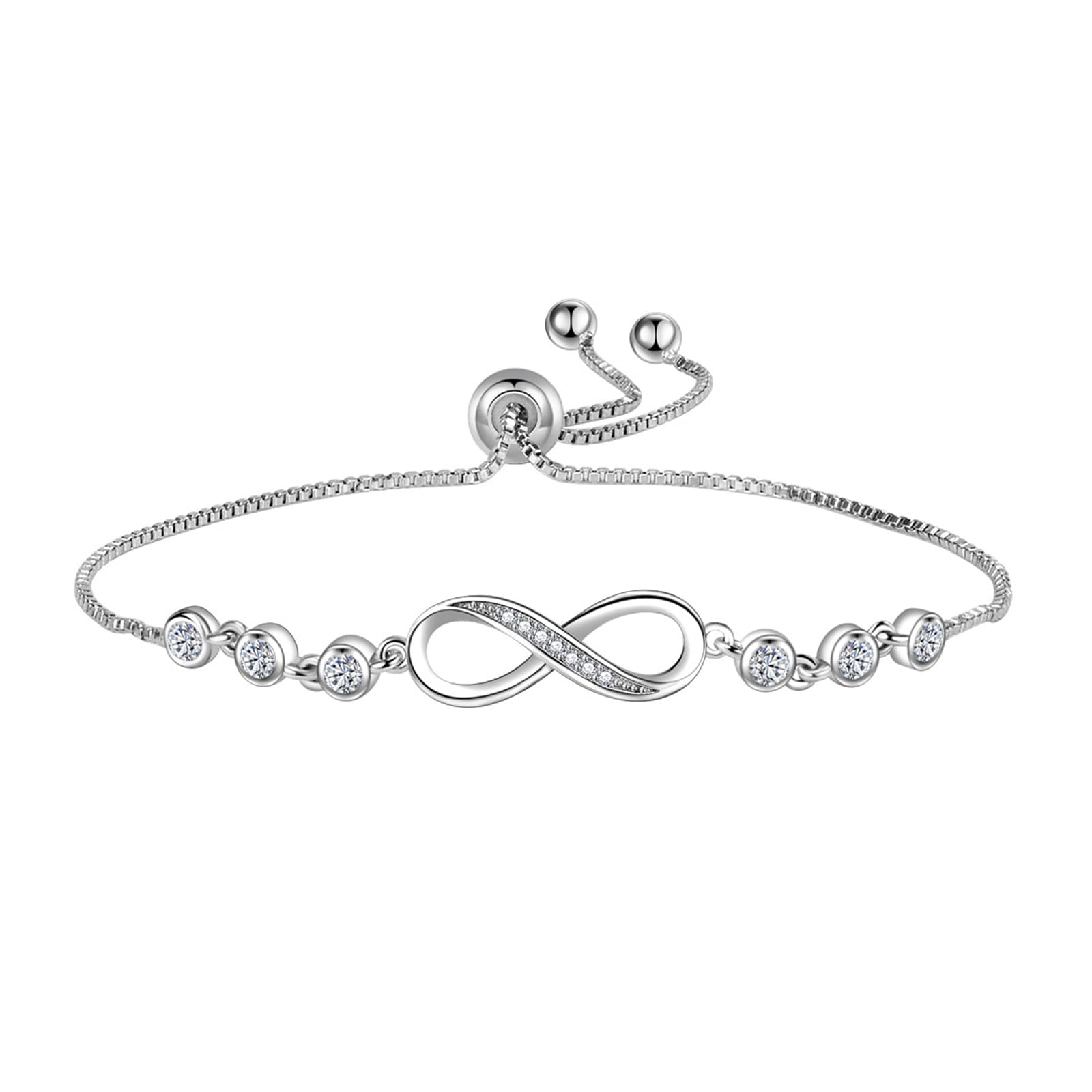Braccialetto Donna Numero Regolabile E Bracciale Lettera per Le Donne, Accessorio di Moda Minimalista alla Moda-Bianco