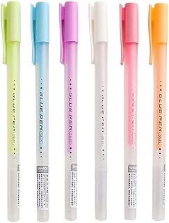 Eforcase Colored Glue Pens 6PCS, Fast Drying, Dries Clear, Chisel Tip Glue Pen, Candy Color Quick Drying Glue Pen Manual S...