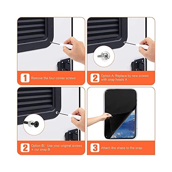 WELLUCK RV Entry Door Window Cover Shade, 24 x 16 Inch Camper Sunshade