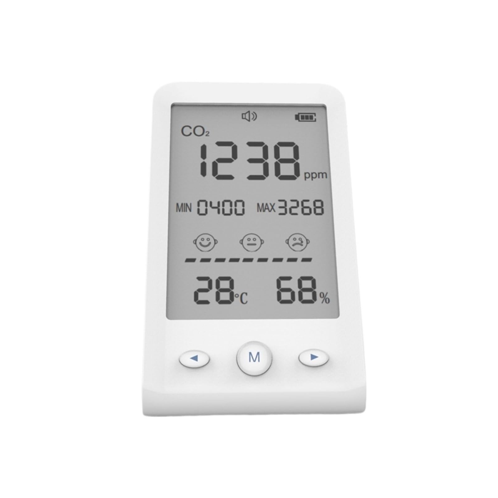 Air Quality Monitor, Co2 Meter Temperature Humidity Detector 3 in 1 Air Quality Monitor Gas Analyzer with LCD Display
