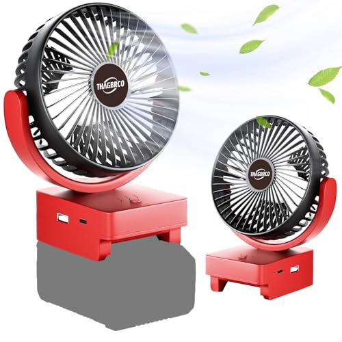 ThagBrco Wireless Fan Kompatibel für Einhell 18V Akku- Cordless Fan, Bürstenloser Motor mit USB A+C Schnellladung Bürstenloser Motor mit für Camping, Werkstatt und Baustelle(Keine Batterie)