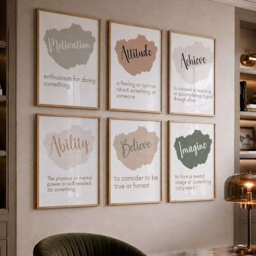 Image of kotart Inspired Motivational Quotes poster with Wall Hanging frames for Living Room | Bedroom | Office | Gift | Decoration frames for Home | Painting wall Decor-Set of 6 Multicolo (10x13 inch, A)