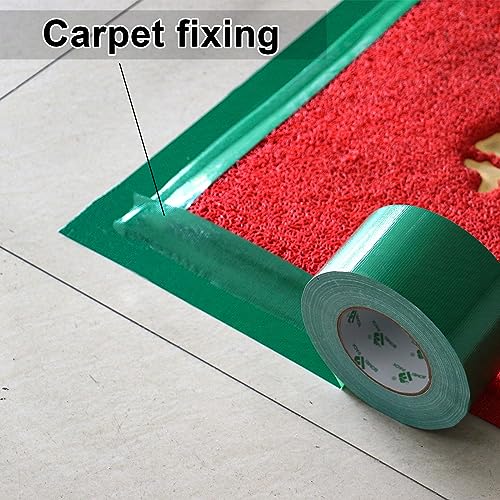 BOMEI PACK Green Wide Duct Tape Reinforced 75mm x 50m Waterproof Heavy Duty Cloth Gaffer Tape for Ducts Fixing Repairing,craft DIY,book repair,carpet seaming,Box Sealing,Bundling - Image 4