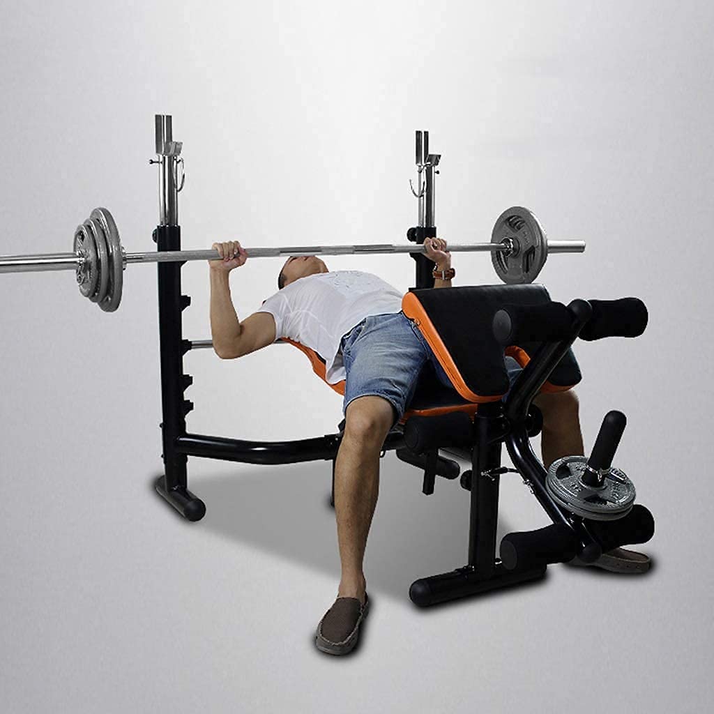 ERoomQ Fitness Equipment Gym Weight Bench pressFolding Weight Table Dumbbell Bench Functional Bench Press Weight Bench Barbell Rack Commercial Squat Rack Set Barbell Traini