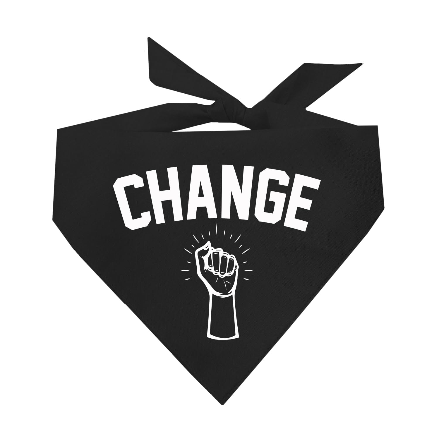 Change with Fist Fight Racism Dog Bandana (Black, XS 239)