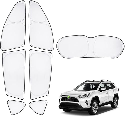 T TGBROS Parasol de privacidad personalizado para Toyota RAV4 2013-2018, accesorios para parabrisas de ventana lateral y trasera, juego completo de