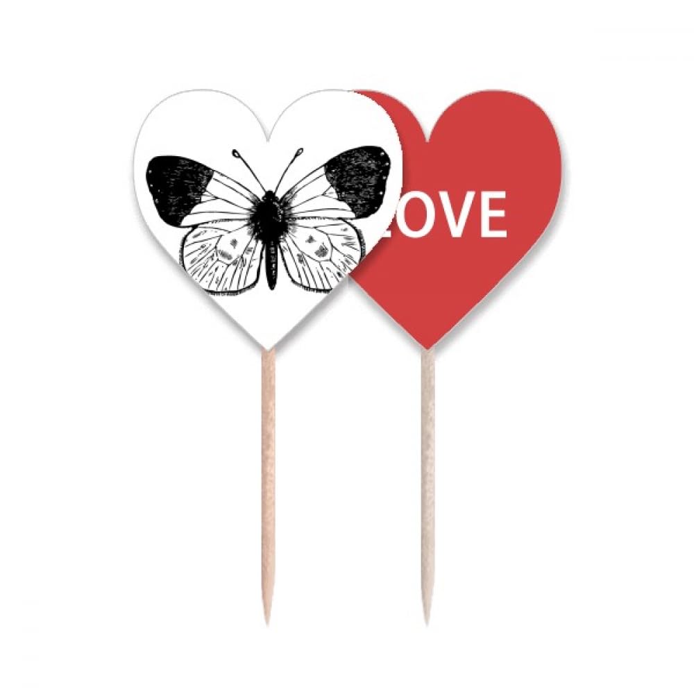 Cure-dents Drapeau Love Heart pour pique-nique romantique et fêtes prénatales