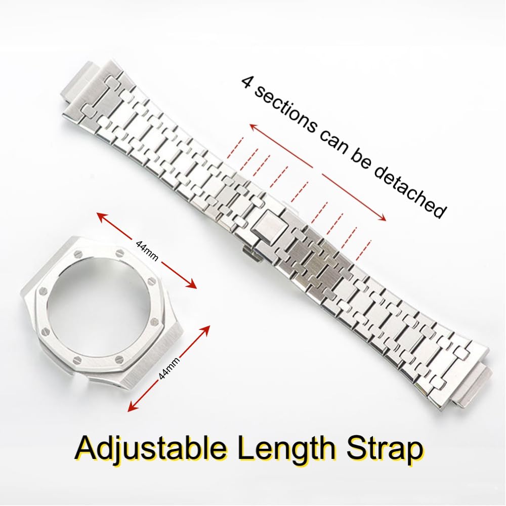 GA2100 Metal Watch Band Case Replacement Kit, Stainless Steel Strap Bezel Accessories Compatible with Casio Mens G-Shock GA2100/GA-2110 Watches