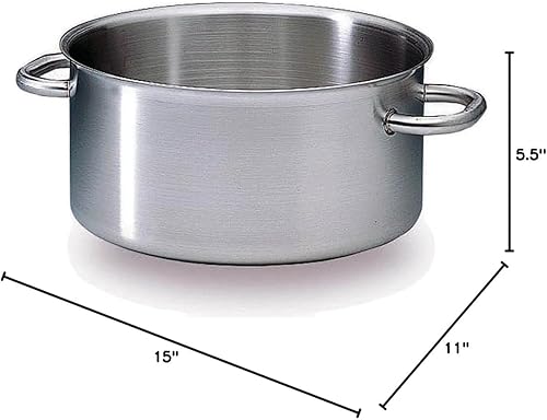 Miniatura 3 de Matfer Bourgeat Excellence - Cacerola sin tapa, acero inoxidable de 11 pulgadas, 693028