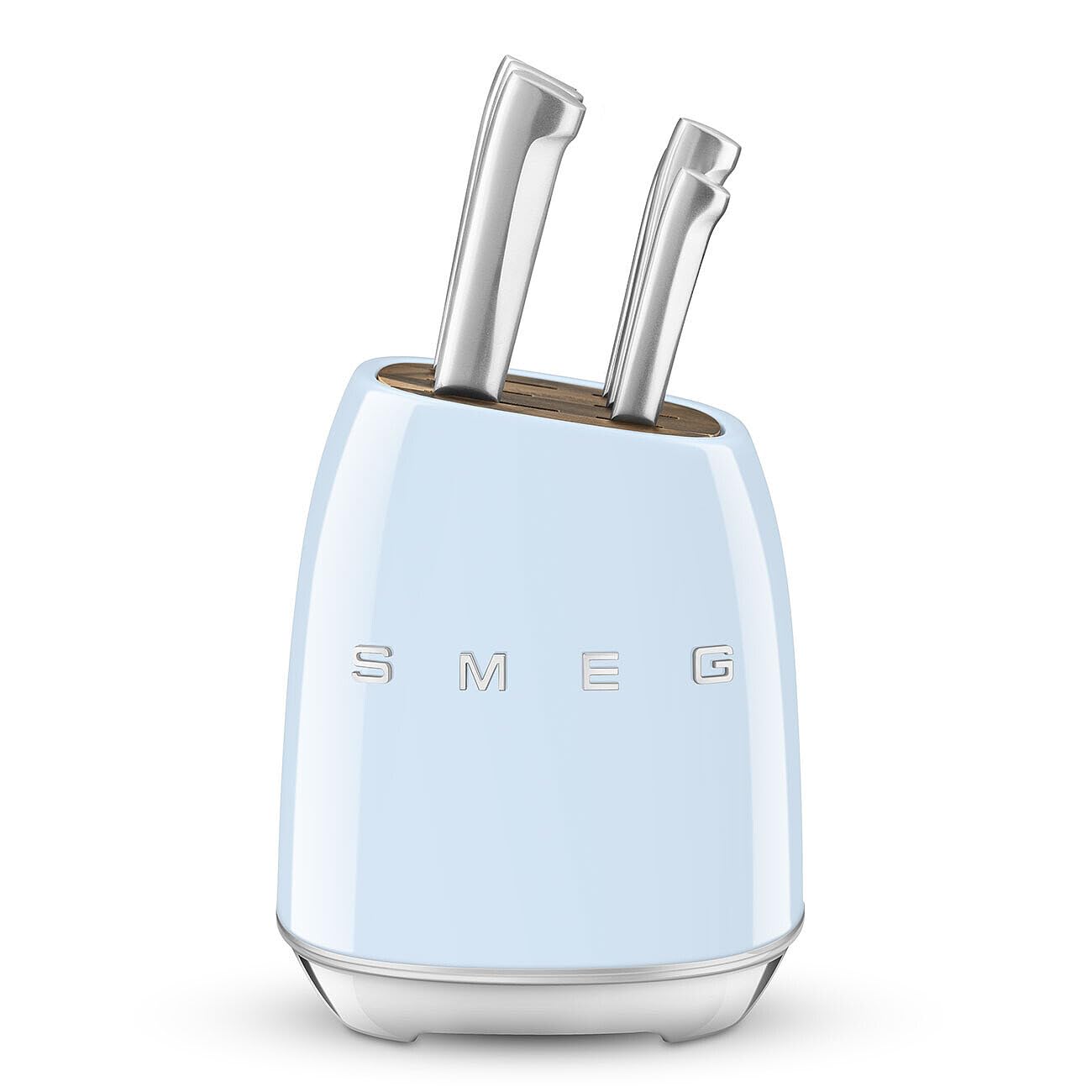 SMEG Knife Set KBSF02PB – Premium 6-Piece Stainless Steel Knife Block, Italian Design, Ergonomic Handles, Durable and Sharp Blades, Pastel Blue