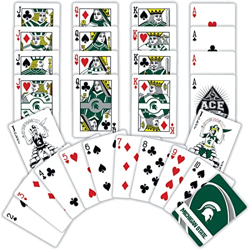 Image of Masterpieces Officially Licensed NCAA Michigan State Spartans Playing Cards - 54 Card Deck for Adults
