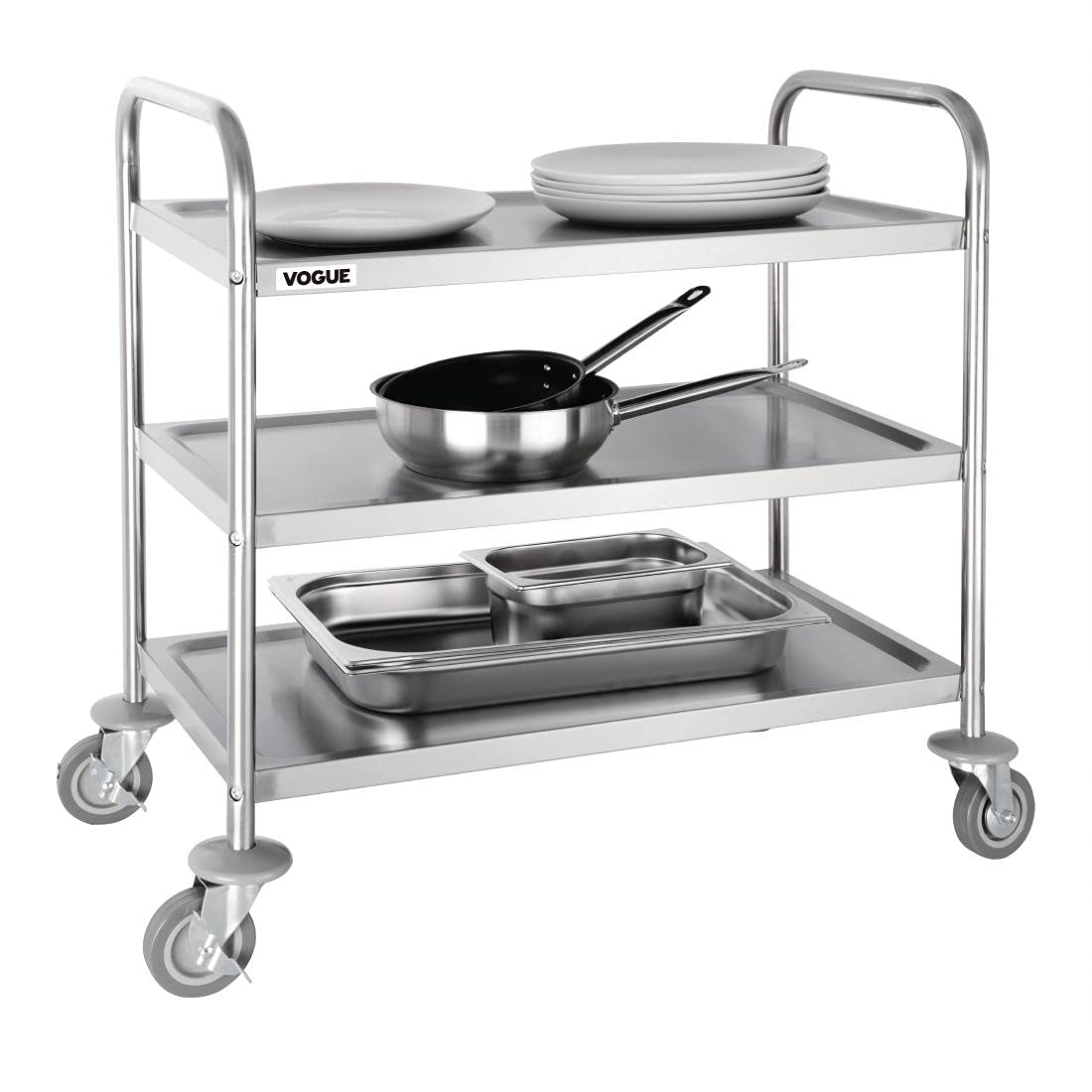 Vogue Carrito Plano de 3 Niveles St/St - 810 x 455 x 855 mm