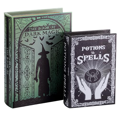 Beeveer Set of 2 Magic Nesting Halloween Books Decoration Witch Potion...