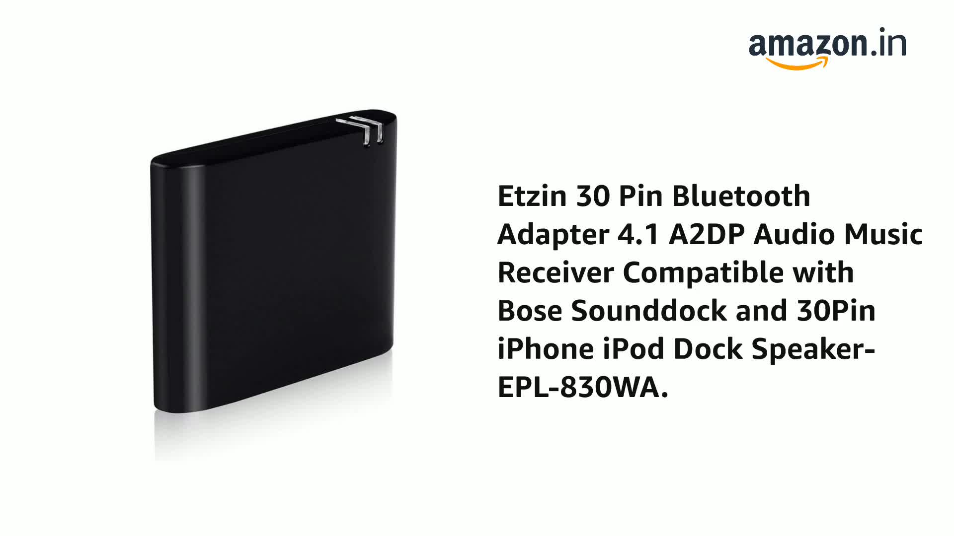Etzin 30 Pin Bluetooth Adapter 4.1 A2DP Audio Music Receiver