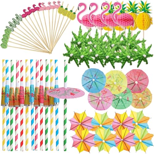 Accesorios para cóctel con sombrillas, 140 piezas miniatura 1