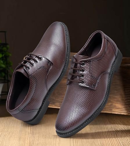 Image of ARAMISH Boy's Genuine Leather Derby Lace Up Formal Shoes