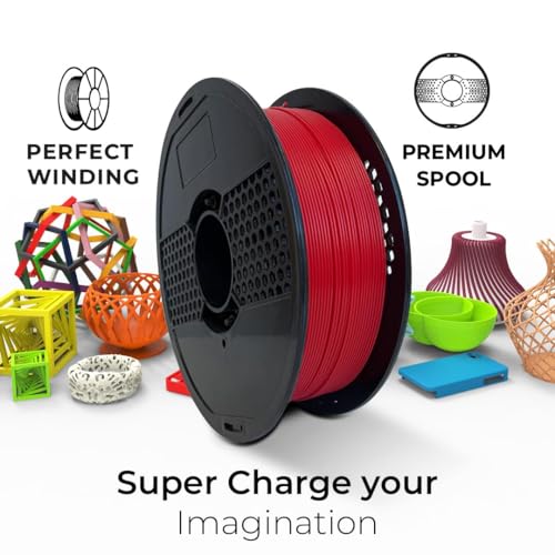 Image of NFIL3D Premium High Strength PLA+ Strawberry Red 3D Printer Filament | Dimensional Accuracy + /- 0.015mm |1.75mm | Easy to Print, No Clogging,Smooth Finish,Tangle-Free |Compatible with All 3D Printers
