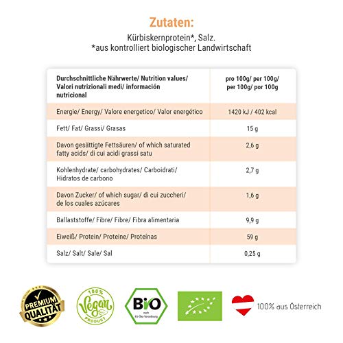GREEN PANDA Bio Kürbiskernmehl aus Österreich Pflanzliches Protein aus gerösteten Kürbiskerne gemahlen perfekt als veganes Proteinpulver 225g