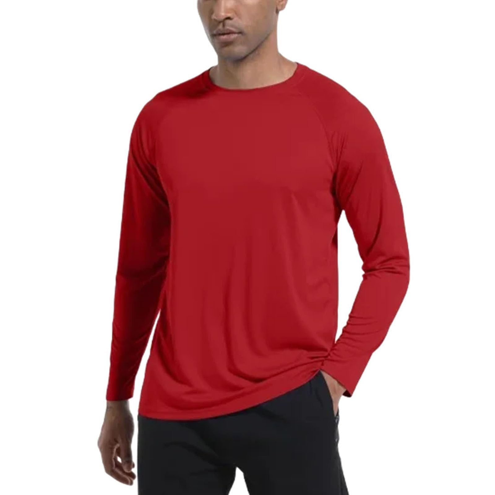 Maglietta traspirante da uomo, a maniche lunghe, traspirante, per escursionismo, pesca, casual, streetwear
