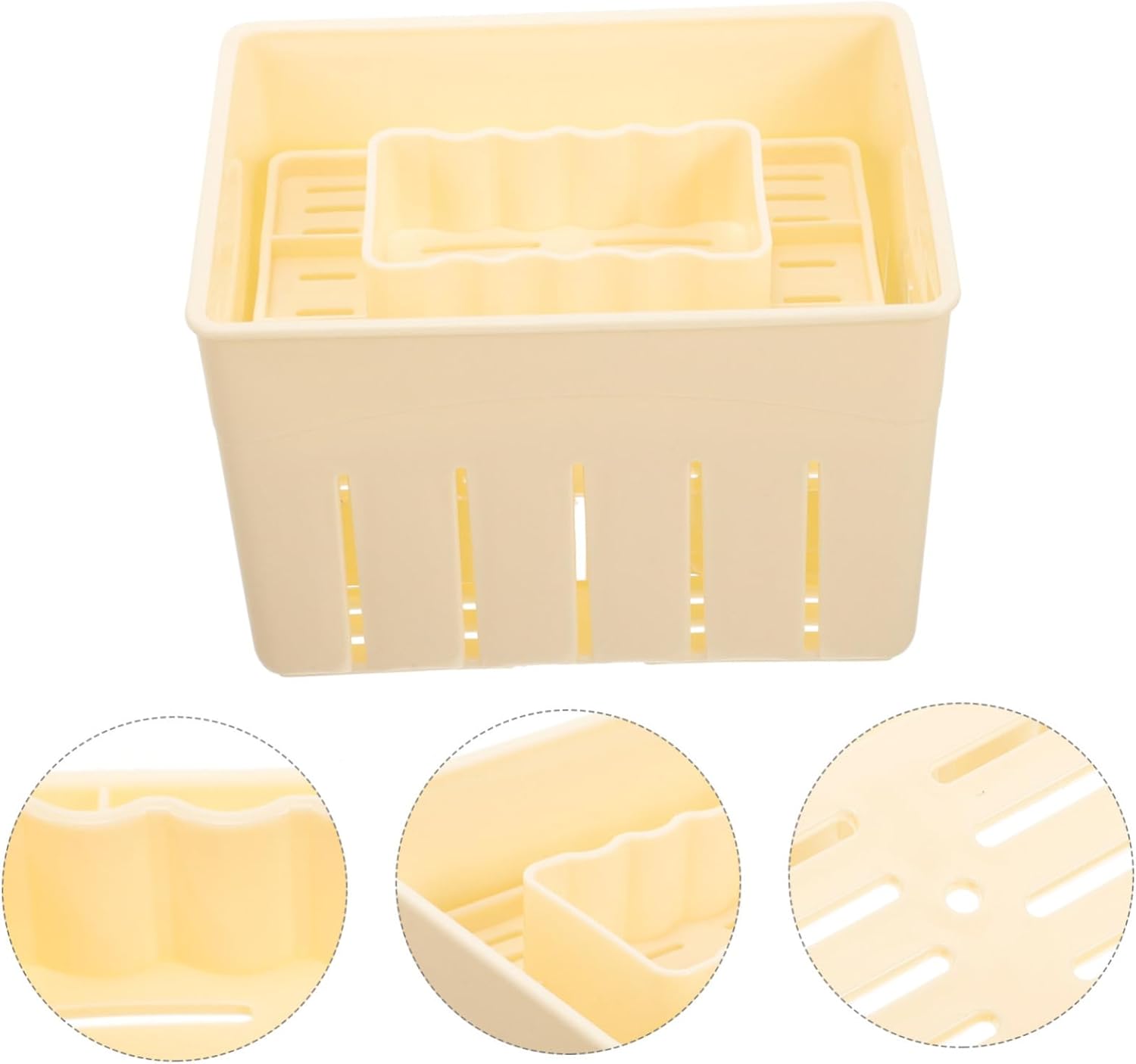 Tofu Cheese Press Mold 3 Sets Plastic with Lid for Kitchen