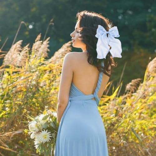 Image of PALAY 4 Pcs Bow Hair Clips for Women Girls Stylish Colorful Long Tail Ribbon Large Tulle Barrettes Vintage Style Elegant Hair Accessories for Woman Daily Wear