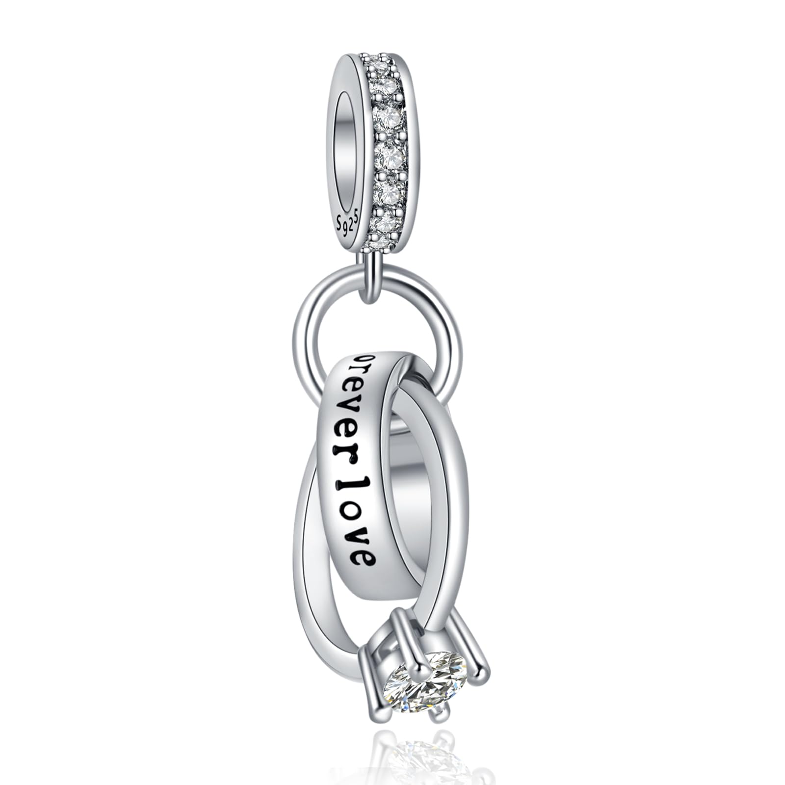 Rimgoris 925 Sterling Silber Charm für Damenarmbänder LIEBE Valentinstag Ewige Liebe Clip Sicherheit kette Baumeln Charms Geschenke