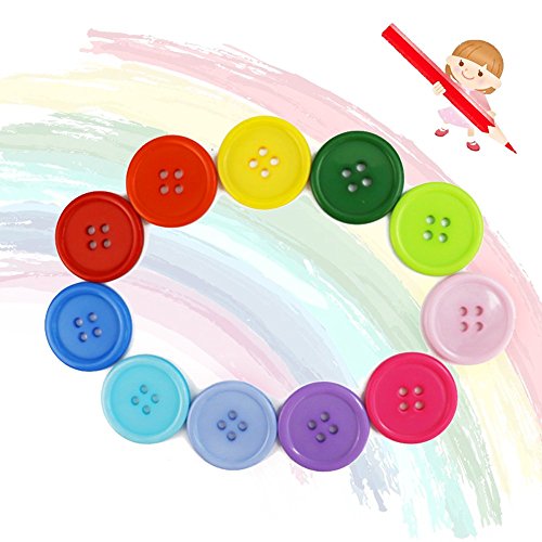 100Pcs 30mm Random Color Buttons for Sewing Fasteners Scrapbooking and DIY Craft