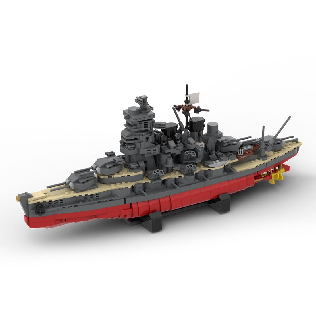 Bismarck Schlachtschiff Bausatz für Bausteine, G-60429 WW2 Mini Militär Battleship Konstruktionsspielzeug, Technik Bismarck Klasse Schlachtschiff Modell (1483+ Teile)