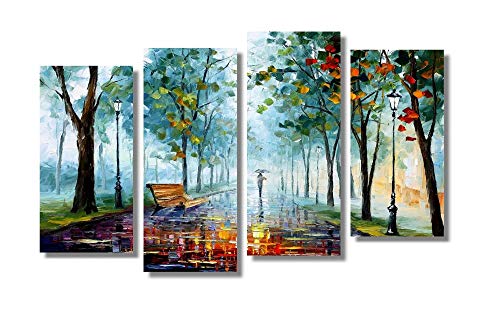 Quadro Decorativo Paisagem Na Chuva Impressionismo Sala 1x65