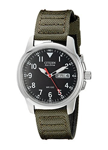 �V�`�Y�� Citizen Men's BM8180-03E Eco-Drive Stainless Steel Watch with Green Canvas Band [���s�A���i]
