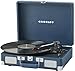 Crosley CR8005F-IB Cruiser Plus Vintage 3-Speed Bluetooth in/Out Suitcase Vinyl Record Player Turntable with Built-in Speakers, Ink Blue