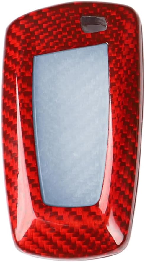 Chcury1 Remote Key Cover Fob Case Protector Shell Carbon Fiber Red For BMW 1-Series 2-Series 3-Series 4-Series 5-Series 6-Series 7-Series Car
