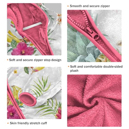 OTVEE Summer Tropical Fruit Pattern Kids Hoodie Jacket Fall Spring Full Zip Warm Outwear Coat3