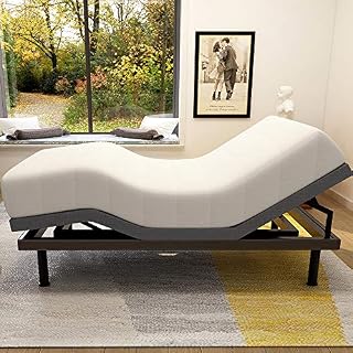 Adjustable Bed Base Frame Smart Electric Beds Foundation (Twin XL, Gray)