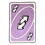 GRÖßE - 7,4 x 4,7 cm Urbanski Patch lila UNO Karte Reverse zum Aufbügeln 7,4 x 4,7 cm  Aufnäher Applikation Bügelbild